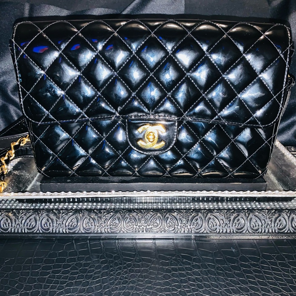 Chanel Matelasse Quilted 24k Gold Black Backpack